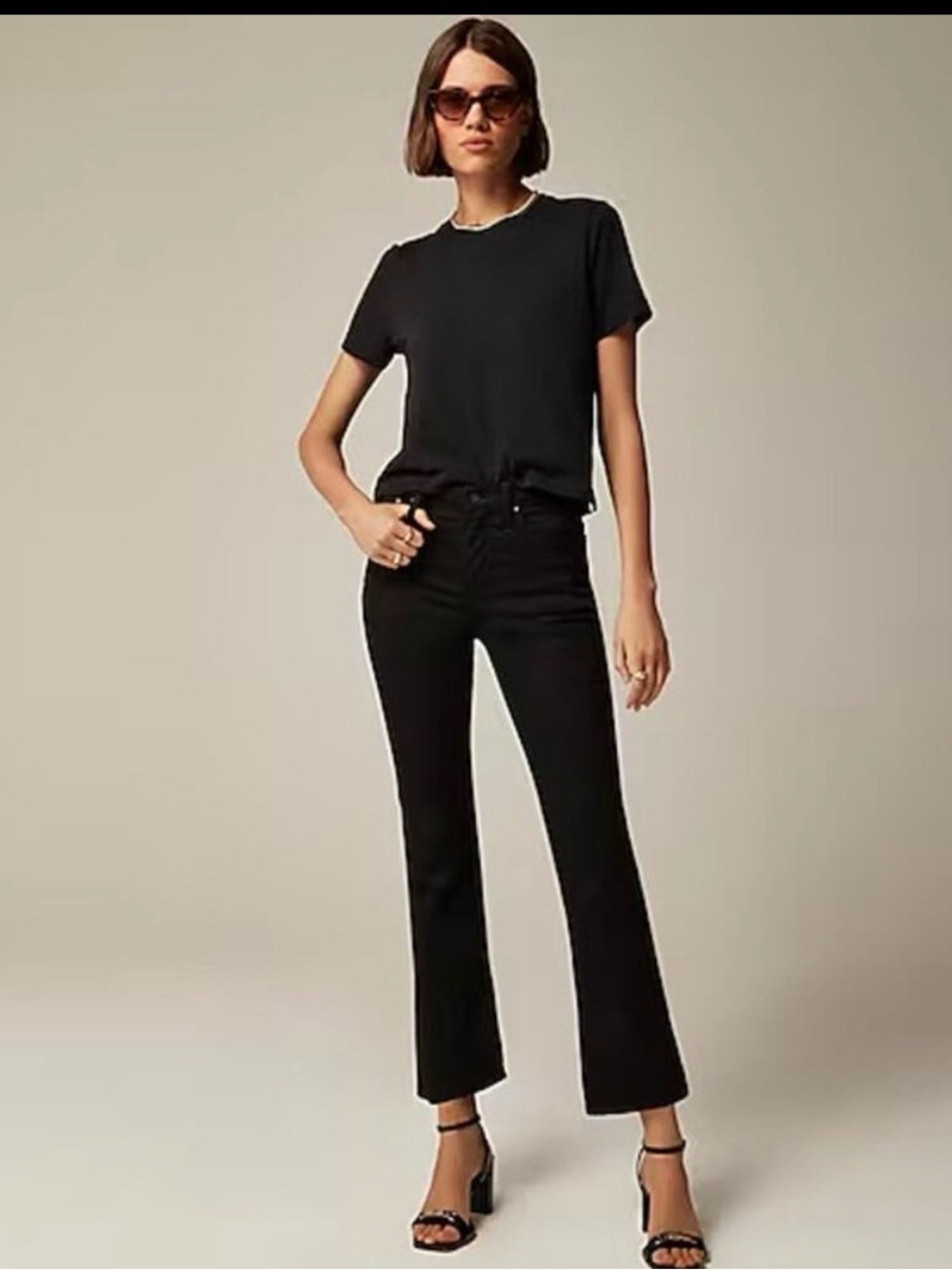 J. Crew Black Flare Wide-Leg Jeans